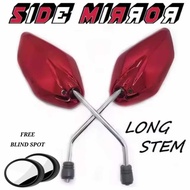SYM VF3i-VF 125 - Motorcycle Side Mirror Free BlindSpot | Long Stem | Dahon Type Glossy Red |