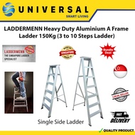 [SG SHOP SELLER] LADDERMENN Heavy Duty Aluminium A Frame  Ladder 150Kg Available (3 to 10 Steps Ladd
