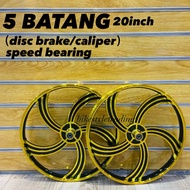SH GOLD SPORT RIM LIMA BATANG/SPORT RIM BASIKAL BUDAK 20inch/SPORT RIM BMX/ALLOY SPORT RIM 20inch go