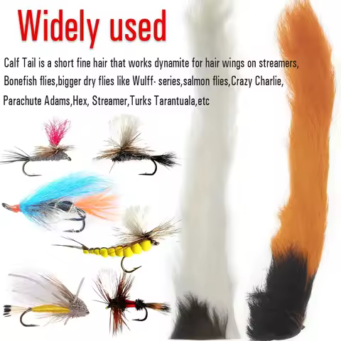 ICERIO Nature Spirit Calf Tails Kip Tails Fly Tying Tail and Fur for Fly Tying Royal Wulff Parachute