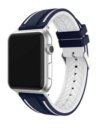 單片雙色TPU矽膠手錶錶帶，男女適用，適用於Apple Watch Band 40mm Ultra2 49mm 44mm 45mm 41mm 42mm 38mm運動手環手鐲，適用於Series 9 8 SE 7 6 5 4 3 2 1 Apple手錶配件