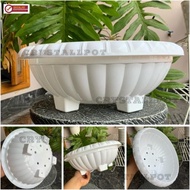Pot Bunga Tanaman Hias Bonsai Lovenia Pot Plastik Unik Premium Putih