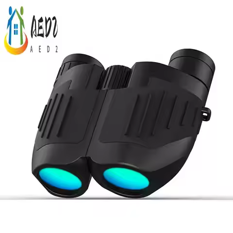 AED2-1 Piece 10X25 Outdoor Binoculars Black Plastic + Alloy Outdoor Travel Gear Portable HD Outdoor 