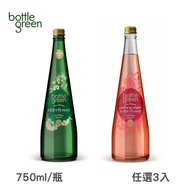 [Bottle Green] 水果風味氣泡飲 任選二口味 (750ml/瓶)(全素)- 3入組