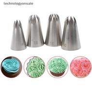[Tech] 4pcs Icing Piping Nozzles For Decorating Cake Baking Cookie Cupcake #1M#1C#1E#1G Boutique