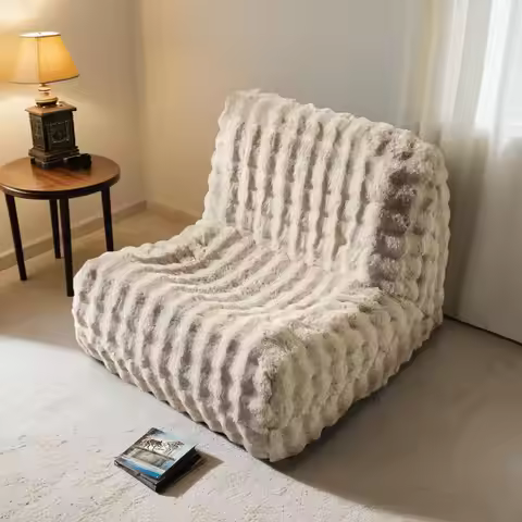Bean Bag Chair Togo Sofa - Lazy Floor Sofa Couch for Adults,Faux Fur Fireside Chair Menmory Foam Bea