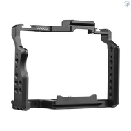 Andoer Camera Cage Aluminum Alloy Video Cage with Dual Cold Shoe Mounts Numerous 1/4 Inch Threads Re