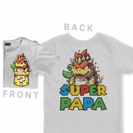 Bowser Super Mario Family Game Cartoon Anime T Shirt Lelaki Big Size Newborn Baby Girl Baju Budak Bo