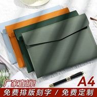A4 Leather File Bag, Storage Business Office Clipsa4 Leather File Bag File Bag Information Bag Water
