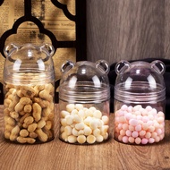 balang kuih raya 2024 balang kuih raya kedap udara Melon Seed Storage Box Cartoon Bear Storage Bottle Candy Food Jar Snacks Acrylic Jar Cute Sealed Jar Cookie Jar