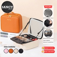 Sancy Multifunction Makeup Cosmetic Bag LED Mirror Portable Hand Held Large Professional Bag Beg Kos
