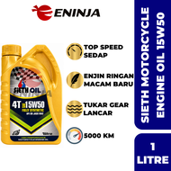 【100% ORIGINAL】SIETH 15W50 4T Sn Fully Synthetic Motorcycle Oil Minyak Pelincir For Lc 135/ Y15/ 125