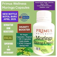 (KKM & HALAL) Primus Wellness Moringa Leaf Vegan Capsules With SUPERFOOD ENZYMES - Kapsul Daun Morin