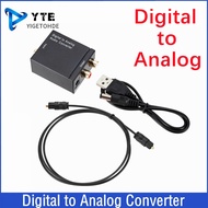 DAC Digital To og Audio Converter Optical Fiber Coaxial สัญญาณ og DAC Spdif สเตอริโอ3.5มม. แจ็ค2 * RCA เครื่องขยายเสียงถอดรหัส