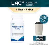 [Expiry Aug 2028] LAC Magnesium 250mg (90 Tablets) for Muscle Cramp Bone Density and Restful Sleep
