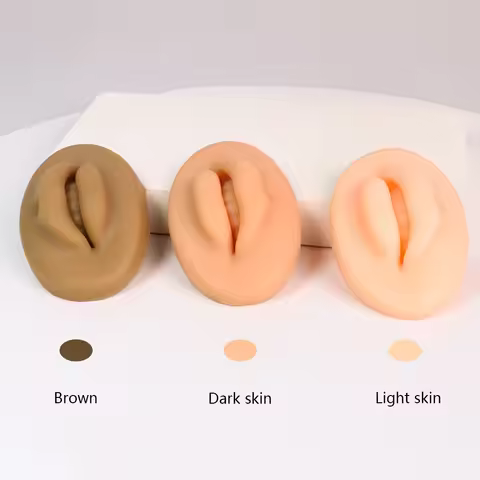 1pcs Microblading 5D Silicone Practice Lips Skin Fair/Dark/Black Solid Lip Block For PMU Beginner Tr