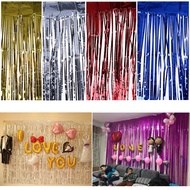 New Color - Ribbon Background For Photo Booth, Balloon Background Rain Curtain