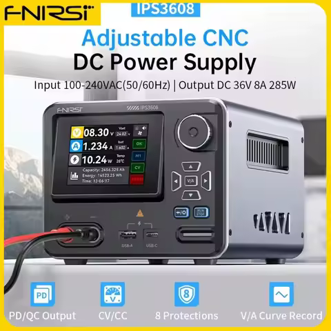 FNIRSI IPS3608 DC Power Supply 36V 8A 285W Lab Bench Adjustable Power Supply Voltage and Current Reg