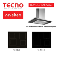 (HOOD + HOB) TECNO ISA 9298 / ISA9298 Island Hood with Decorative LED Lights with Free Hob Bundle Package