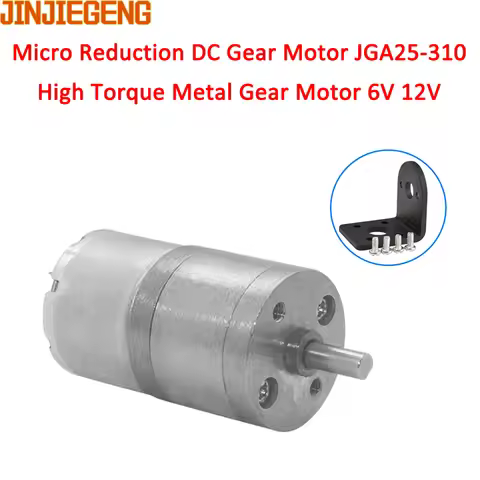 25GA310 Geared Motor 12V DC Micro Motor Full Metal Tooth Low Speed Motor 6V DC Small Motor JGA25-310