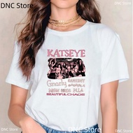 Kpop Katseye Eyes Graphic Print T-Shirt Women Fashion Y2 00s T Shirts Pop Music Women Korean Aesthet