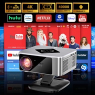 Horlat Projector 40000 Lumens Full HD 1080P Projector 4K Support Android12 WiFi 6 Home 3D Theater Be
