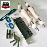 Sepaket Kunci Handle Tarikan Pintu Rumah Stainless Panjang 32Cm Gagang Pintu Marmer Allshop