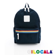 CILOCALA Version Bright Color Nylon Rainbow Waterproof Backpack-Medium Large Dark Blue