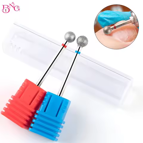 BNG Diamond Cuticle Clean Ball Head Nail Bit for Electric Machine Perfect for Gel Polishing Acrylic 