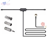 BORRAONE Radio Antenna, Plug Play 75Ohm FM Dipole Aerial, Portable Universal Stereo Aerial Connector