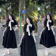 Lady Dress - A-Line Swing Dress Combined With Tie Collar Creates Youthful, Dynamic - HH010