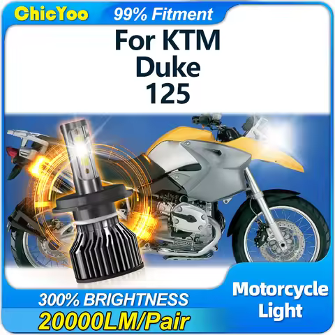 1PC 120W Motorcycle H4 LED Headlight 20000LM Super Bright Moto Headlamp Bulb 12V 6000K White Hi-Low 