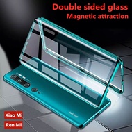 Case casing Ri9 Xiaomi A3 Mi8 Mi 9T Pro Mi9 Mi 10 Pro Note10 Metal Magnetic Double-sides Glass Case