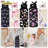 ORBITZY 1000ML Tumbler, 1L Capacity With Straw Vacuum Bottle, Convenient 304 Stainless Steel Printed