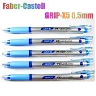 เฟเบอร์ คาสเทล Faber-Castell Grip-X5 เซ็ท 5 ด้าม  ปากกาแบบกด หมึกสีน้ำเงิน 0.5 มม