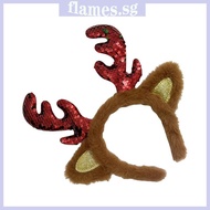 FL Sequins Animal Deer Ears Hairband Reindeer Antlers Headband Cosplay Christmas Deer Costume Deer A