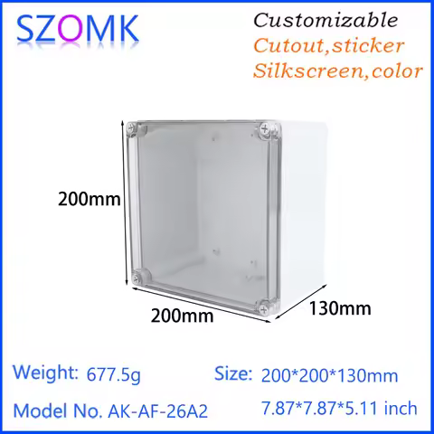 200x200x130mm Ip67 Plastic Waterproof Electrical Junction Box Custom Ip67 Waterproof Enclosure Abs P