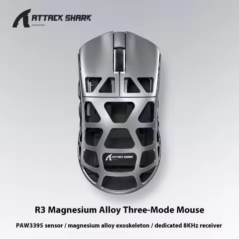 Attack Shark R3 Lightweight Gaming Mouse Magnesium Alloy Paw3395 Three-Mode Bluetooth Wireless 4k8k