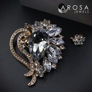 AROSA JEWELS Artistic Series Heart Love 2-in-1 set brooch pin kerongsang C9-02 (6.6cm x 5.2cm)