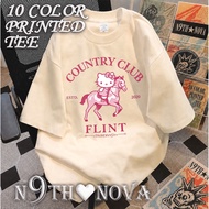 24H SHIP N9THNOVA T-Shirt Hello Kitty Horseback Riding Country Club Flint sukiisilk sweet casual 1