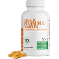 Bronson Vitamin B Complex (Vitamin B1, B2, B3, B6, B9 - Folic Acid, B12), 100 Tablets