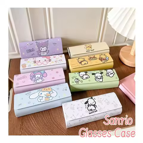 Sanrio Glasses Box Cartoon Hello Kitty Magnetic Portable High-value Sunglasses Myopia Glass Storage
