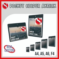 ACRYLIC POCKET FRAME BLACK ACRYLIC THCKER/ Portrait/ Landscape/ A4/ A5/ A6/ F4