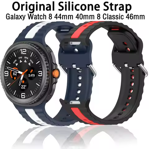 Original Silicone Strap for Samsung Galaxy Watch 8 44mm 40mm Breathable Bracelet Galaxy Watch 8 Clas