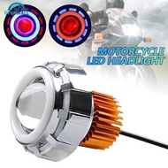 OPENMALL Motorcycle Double Angel Eyes Headlights Strobe Flash Light High/Low Beam Moto Spotlights Mo