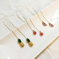 ::仙境花園系列:: 夏日水果 鳳梨 草莓 西瓜 耳環 穿線耳環