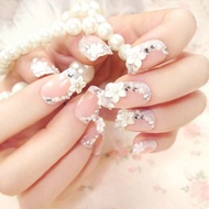 Bs02 fake nails 3d Wedding Flowers silver fake nails false nails Floral motif