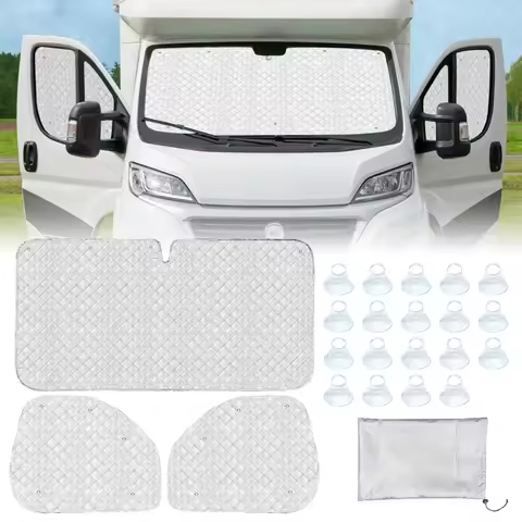Car Sun Visors For Fiat Ducato 2006-2022 Internal Thermal Blinds 7 Layers Cover Windscreen Auto Suns