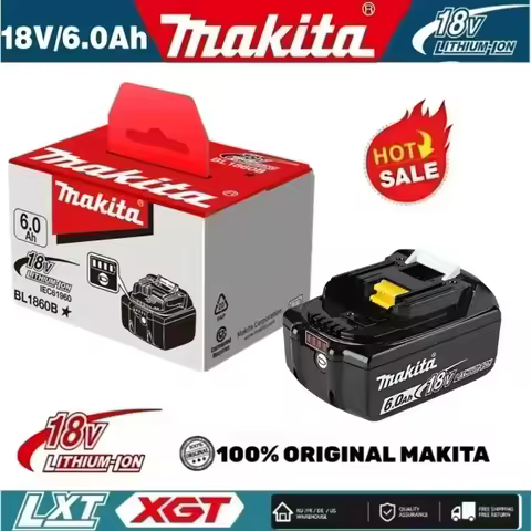 DHL ship Genuine BL1860B Makita battery 18V 6Ah rechargeable battery, for Makita DTD172 DDF487 DTW30