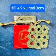 [ fortune ] Combo of 9 ancient apricot flower coins 3cm feng shui for women